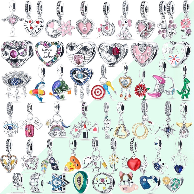 Pingente de pulseira de prata 100% S925 adequado para pulseira DIY joias fazendo presente de aniversário