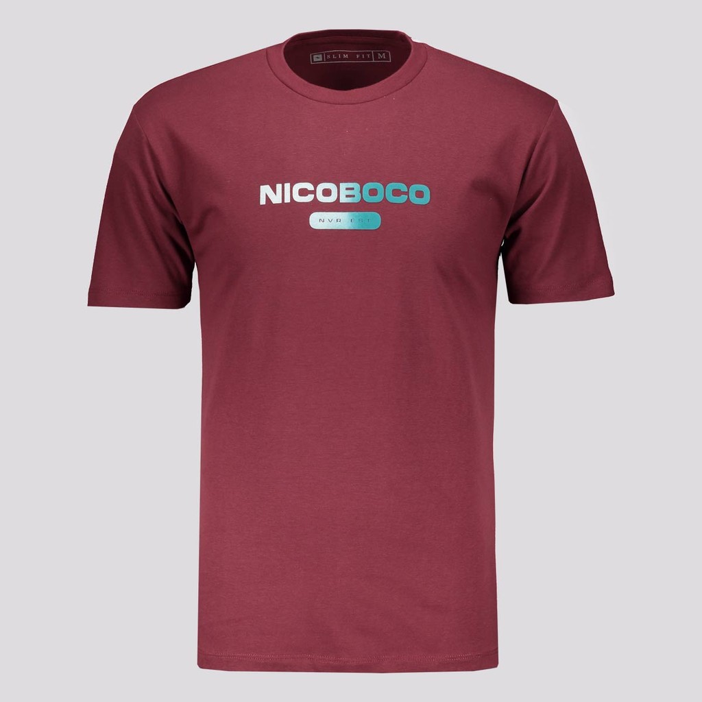 Camiseta Nicoboco Slim Fit Panteao Bordô em Oferta na Shopee
