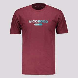 Camiseta Nicoboco Slim Fit Panteao Bordô em Oferta na Shopee