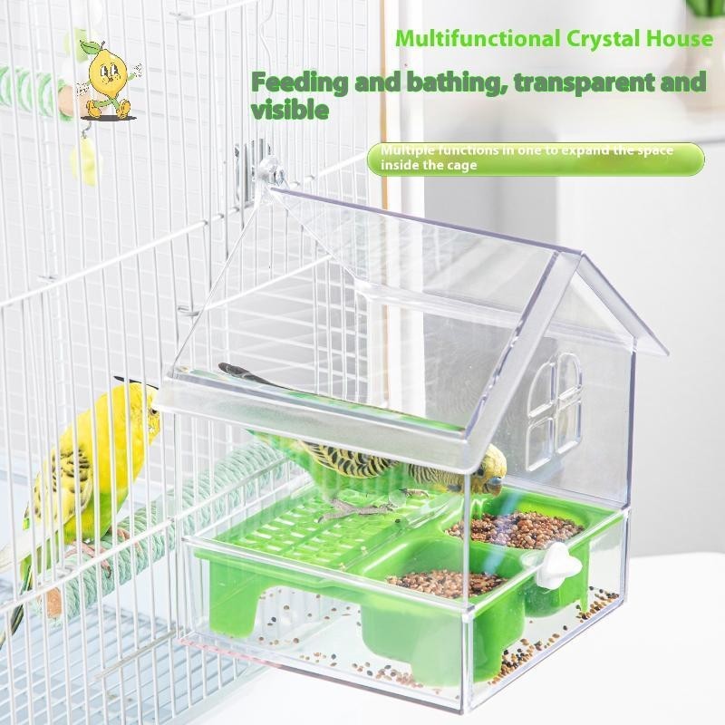 Alimentador De Papagaio Suspenso Multifuncional-Tigela Anti-Respingos Para Alimentação De Banho De Pássaros em Oferta na Shopee