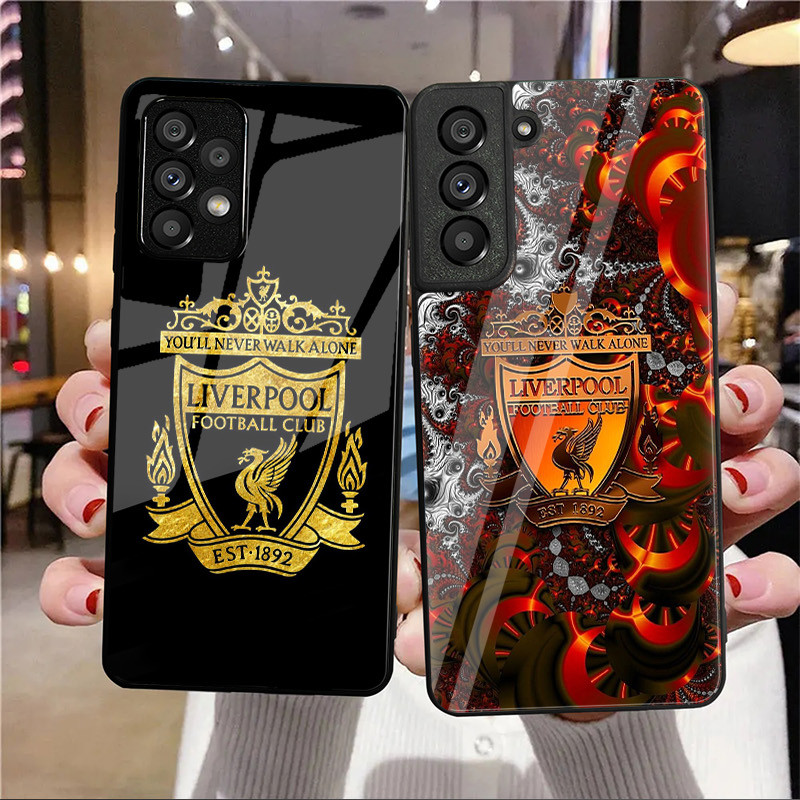 Liverpool 11 Caso De Telefone Vidro Para Samsung Galaxy A16 A15 A25 A35 A55 A53 A54 A34 A14 A32 A52 4G 5G Capa A56 A54