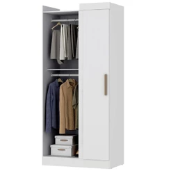 Modulo De Guarda Roupas Canto Para Quarto Madrid Maxel Branco