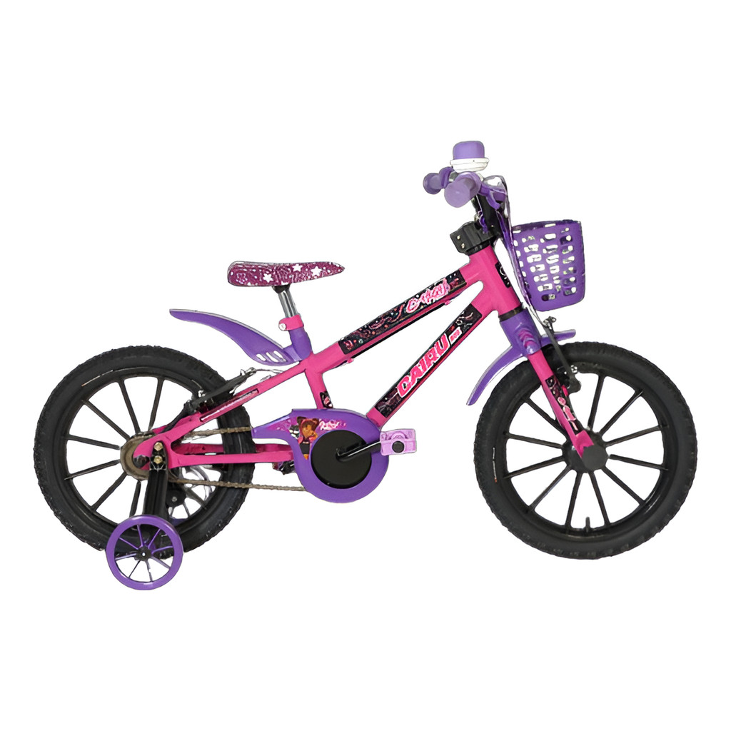 Bicicleta Kids Aro 16 Feminino Lilas Rosa Com Rodinhas