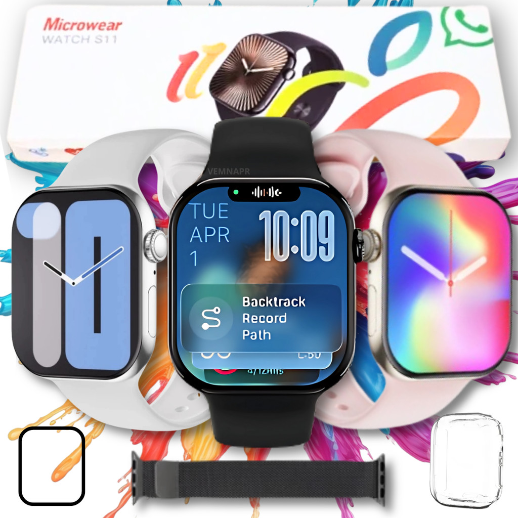 Relógio Smartwatch S11 Série 11 Tela AMOLED 2.02" HD 2GB GPS Monitor Saúde Esportivo Premium