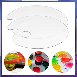 2 peças paletas de pintura acrílica transparente,oval, ,para mistura de tinta a óleo acrílica, fácil de limpar (20x30cm) em Oferta na Shopee