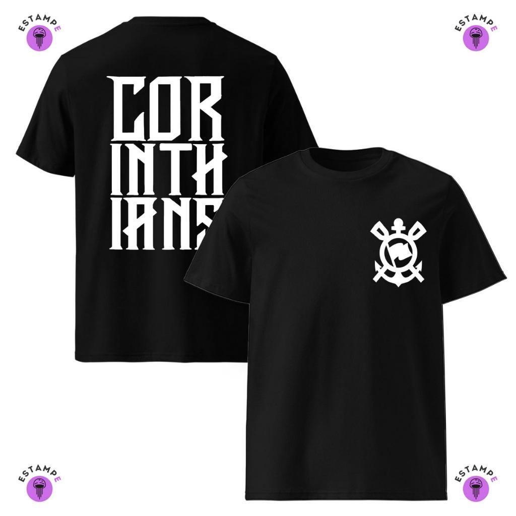 Camisa Camiseta Adulto Timão Corinthians Paulista Blusa Tshirt 100% Algodão Premium Unissex Masculina Feminina