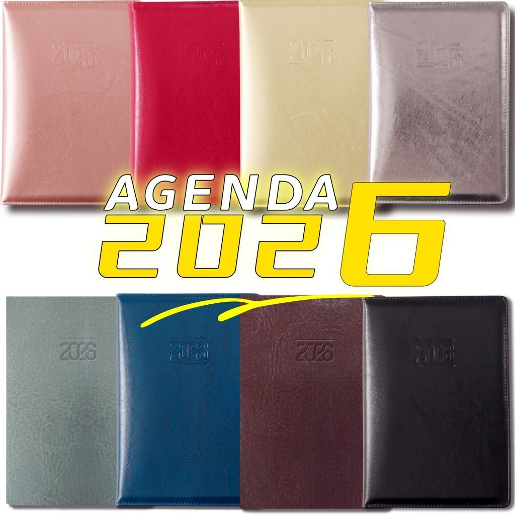Agenda PequenoA6/GrandeA5 2026 Capa Em Pu Diária Executiva Couro Planner 192/168 FLS Anotações em Oferta na Shopee