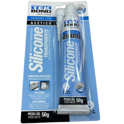 Silicone Cola Selante Acético Transparente Alta Aderência Multiuso Tekbond 50g