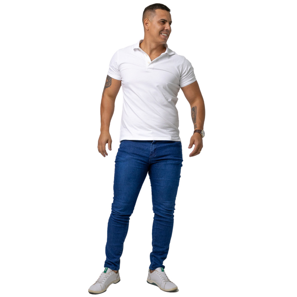 CALÇA Jeans Masculina AZUL USED - Elastano PREMIUM - Jeans Masculino Casual Presente Homem Skinny Slim