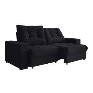 Sofá 3 Lugares Retrátil e Reclinável Biarritz Suede Preto em Oferta na Shopee