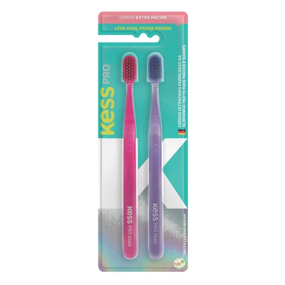 Escova Dental Kess Pro C/2Un Cerdas Extra Macias Especial em Oferta na Shopee
