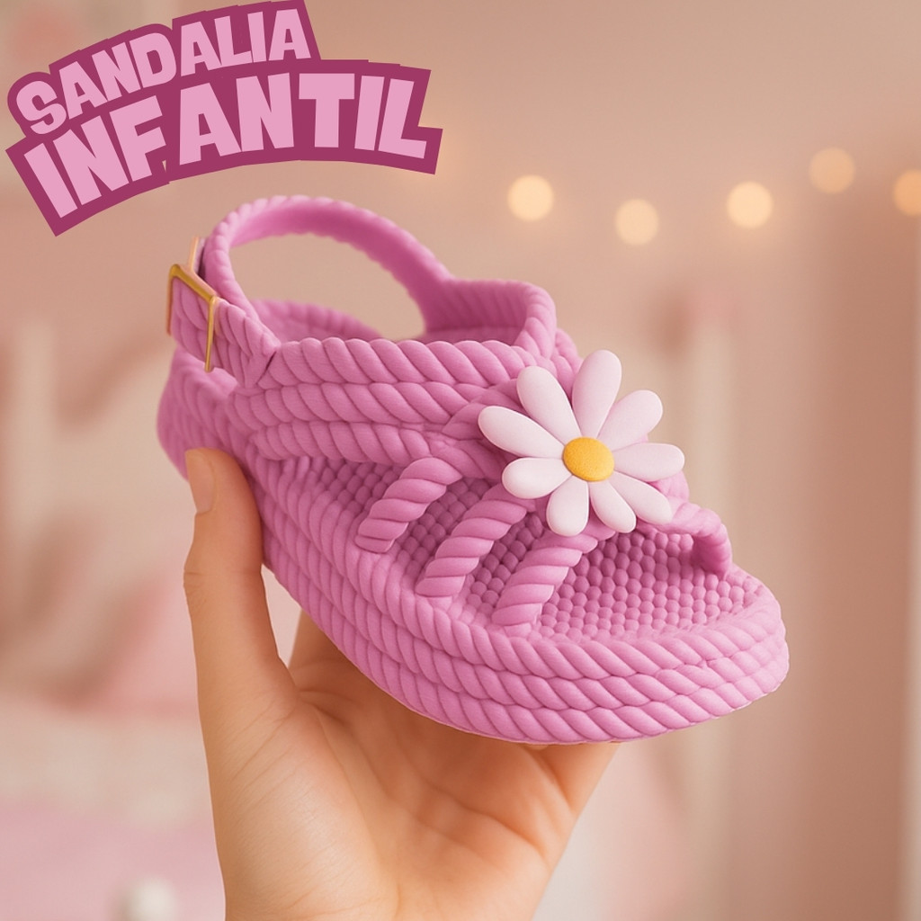 Sandália Papete Infantil Margarida Juvenil e Macia Baby Trançada - Envio Imediato em Oferta na Shopee