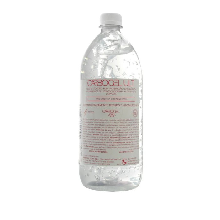 Gel Condutor para Ultrassom Incolor Garrafa 1kg - Carbogel