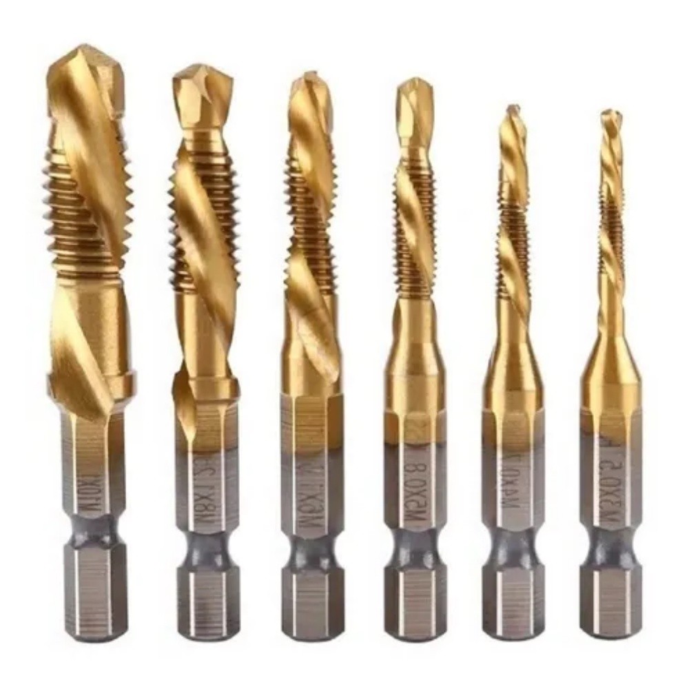 Broca Furar E Fazer Rosca, Titânio Revestido, Kit 6 Brocas.++zapstoreshop++