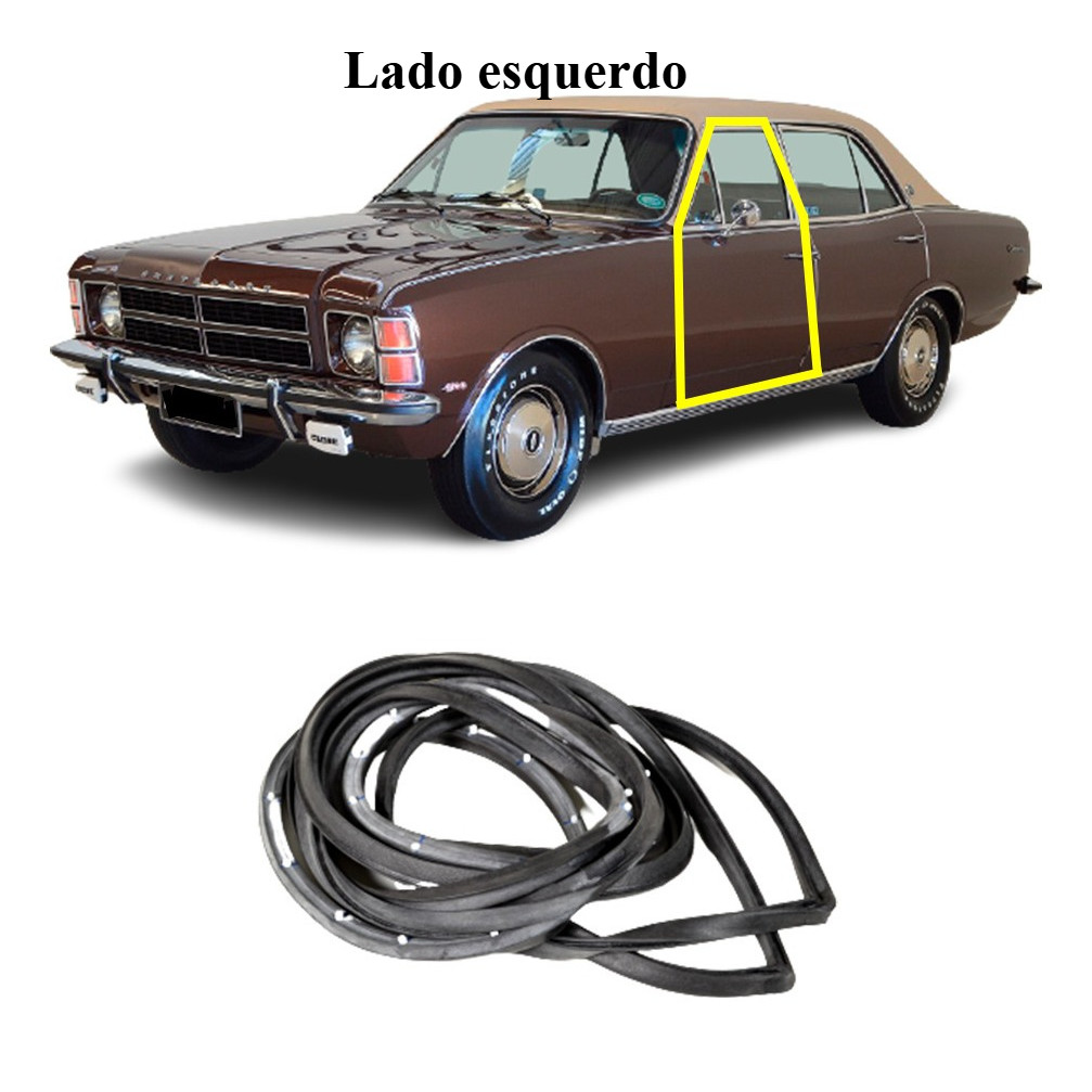 Borracha Vedação Porta Dianteira Opala 4 Portas Lado Esquerdo Motorista