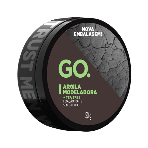 Argila modeladora cera efeito matte alta fixação Tea Tree anticaspa natural todos os cabelos, GO Man em Oferta na Shopee