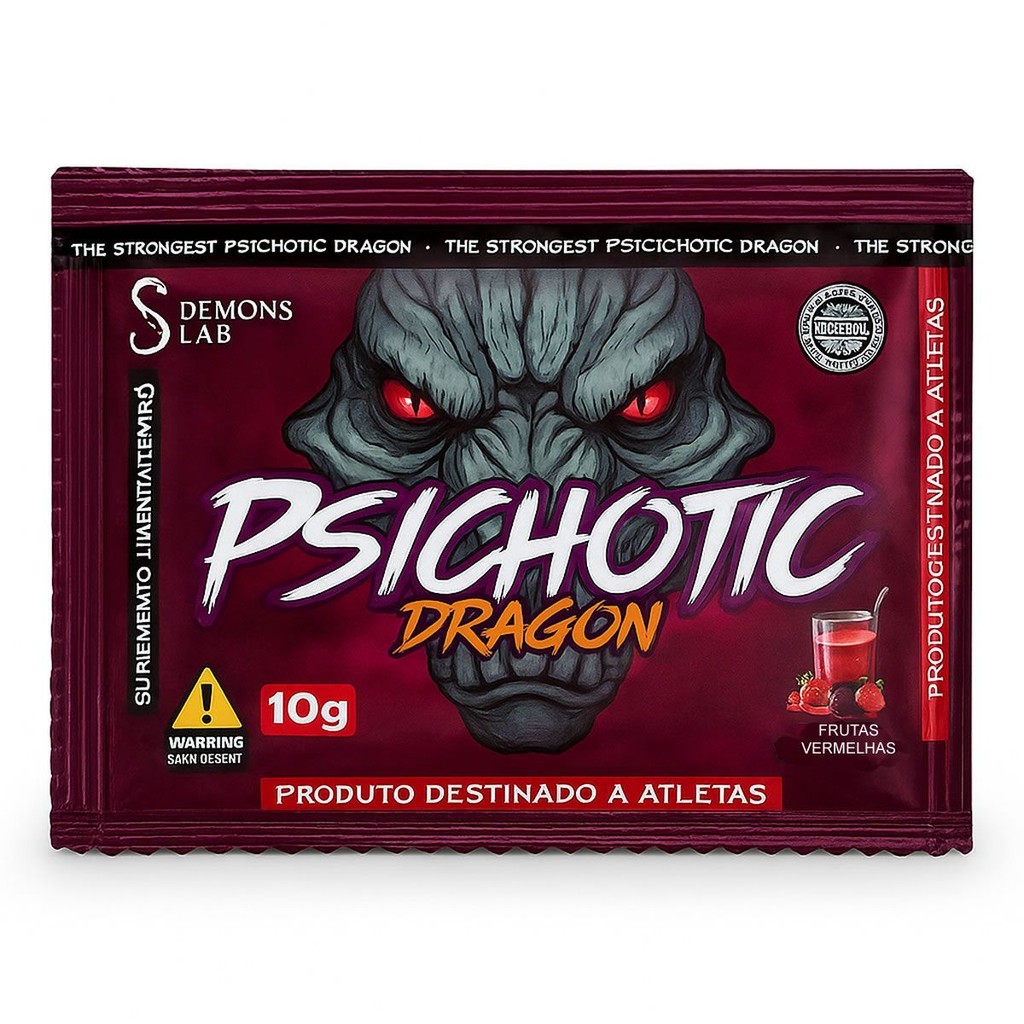 Psichotic Dragon - 1 Sachê de 10g Frutas Vermelhas - Demons Lab em Oferta na Shopee