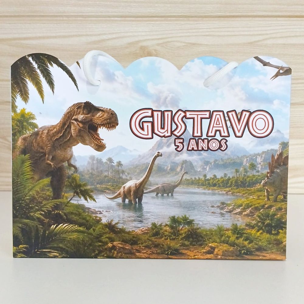 Sacolinha Dinossauro Jurassic Personalizada / Festa Infantil / Aniversário / Lembrancinha