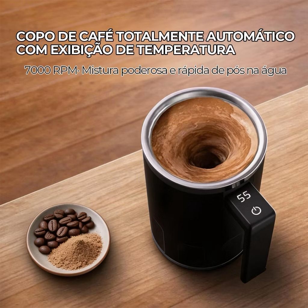 Caneca Térmica Copo Magnética Misturador De Bebidas Mixer Café Shake 350ML