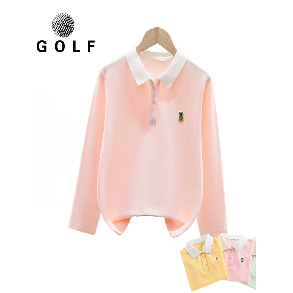 Golfe crianças de manga comprida camiseta meninas primavera outono novo estilo médio grande crianças respirável absorven