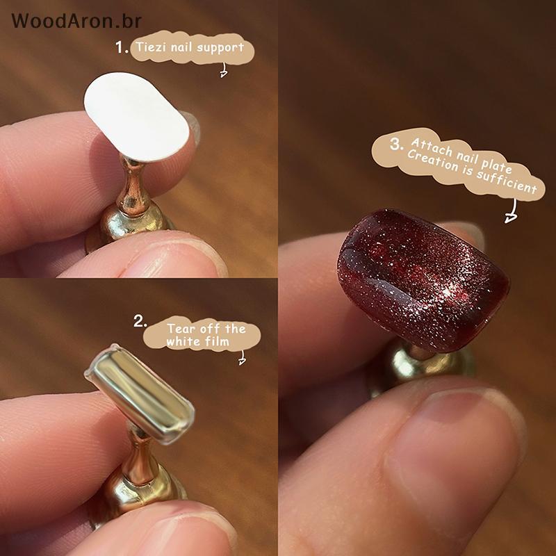 WoodAron 100 Unidades/Folha Branca Elipse Suporte Para Manicure Fita Adesiva Dupla Face Exibição De Trabalho De Arte Em