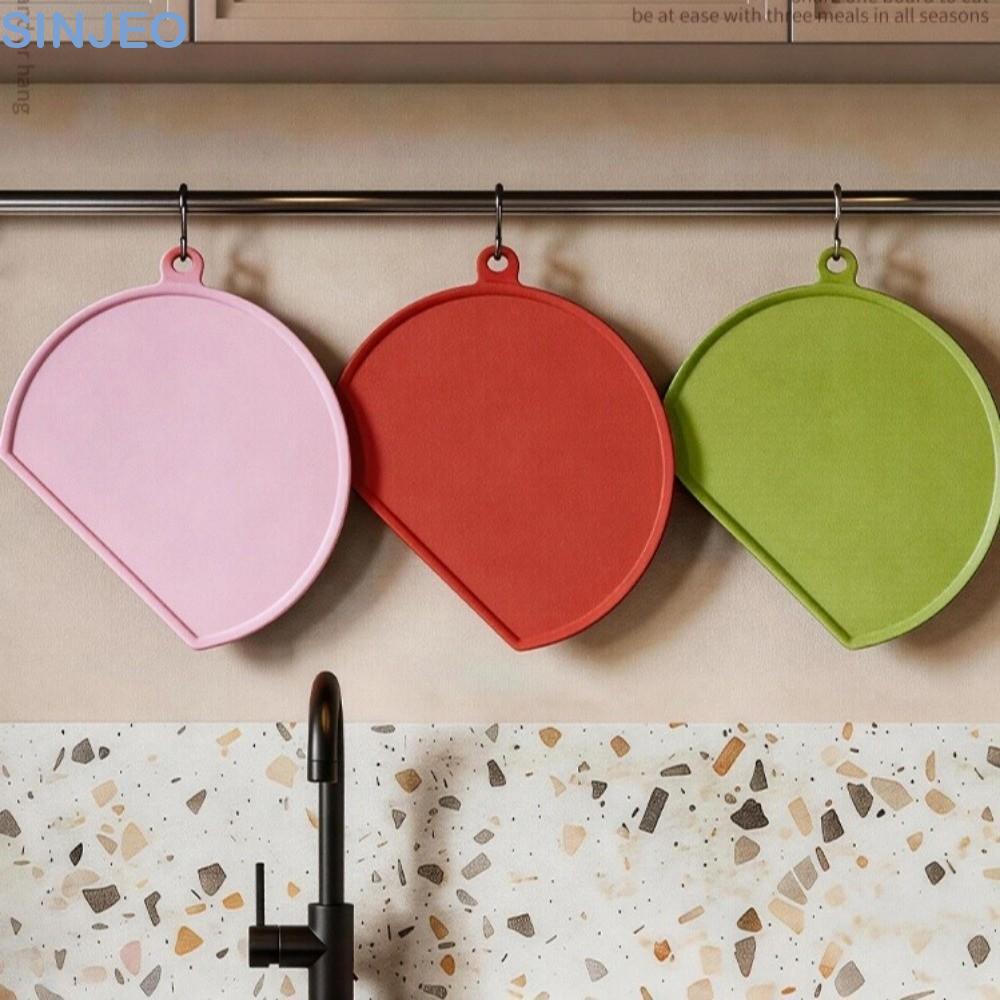 Tábua De Corte SINJEO TPU , Semicircular Em Forma De D Bloco De Cozinha Antiderrapante Seguro Para Alimentos