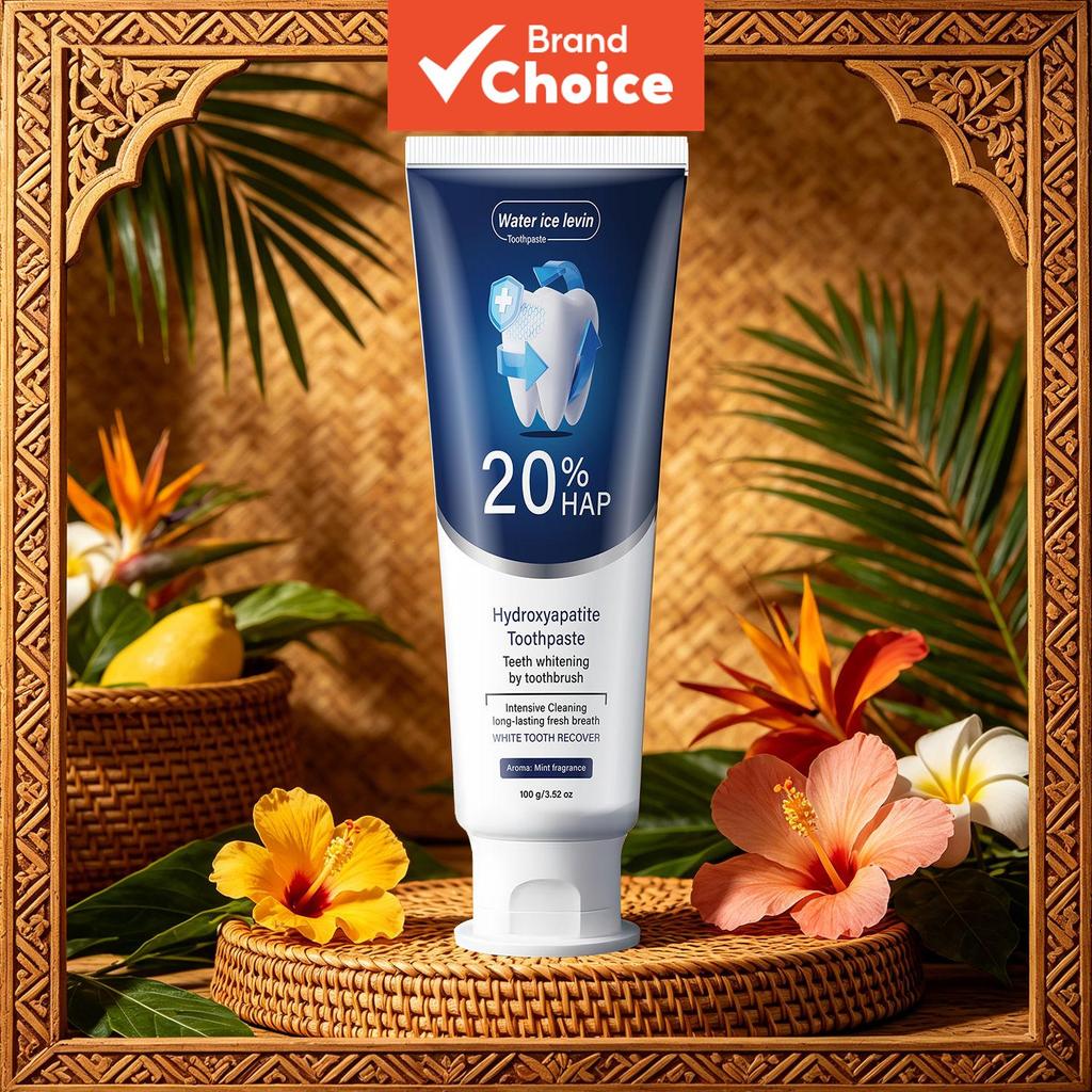 Creme Dental Water Ice Levin 20% Hidroxiapatita 100g - Sabor Hortelã, Limpeza Intensiva e Clareamento para Hálito Fresco