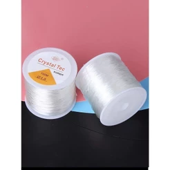 Linha Elástica Silicone p/ Miçanga 0.7 0.8 1.0mm 100-500m Elástico Bijuteria Colar Pulseira Atacado