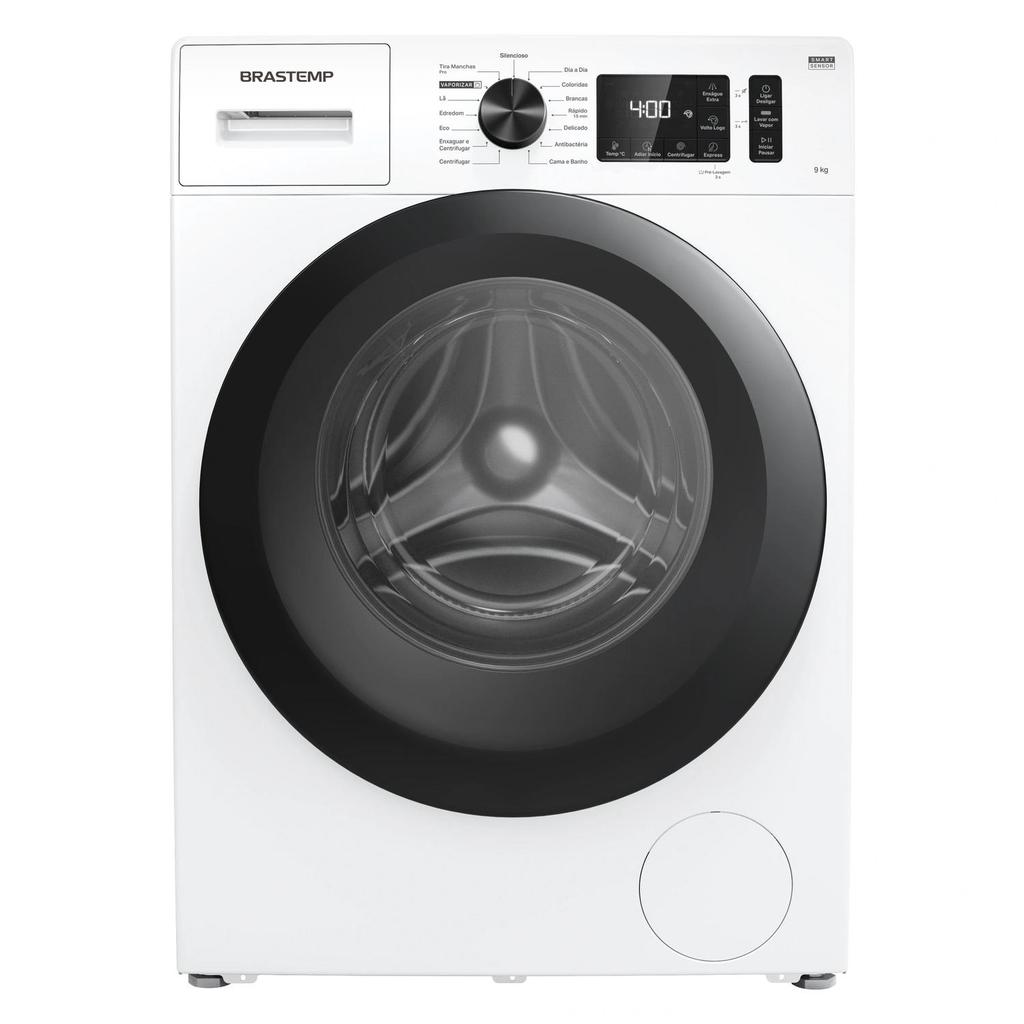 Lavadora Brastemp 9kg branca com Smart Sensor, Tira Manchas Pro e Motor Inverter - BNF09AB