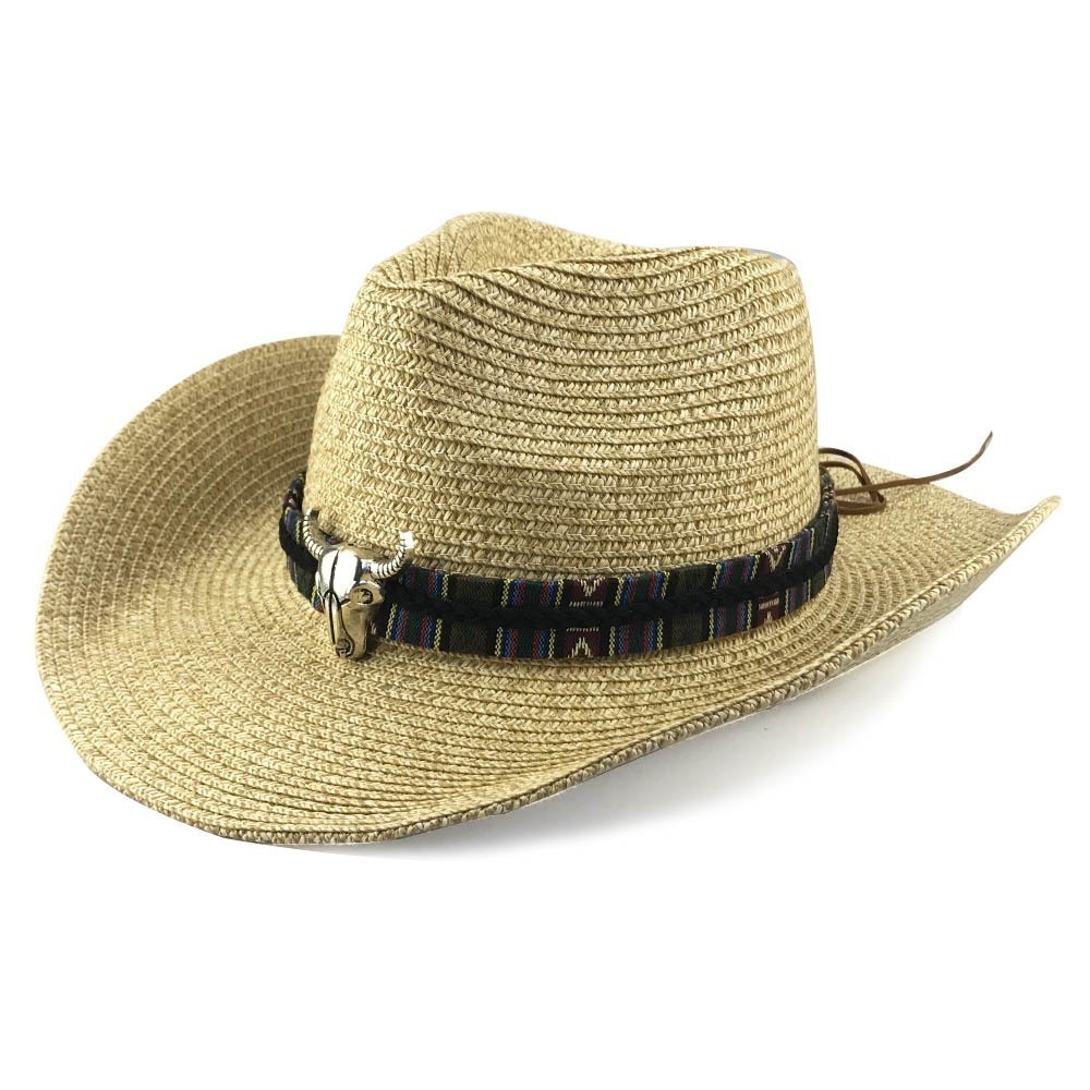 Chapéu de palha ocidental cowboy country feminino/masculino estilo country chapéu de cowboy retrô/cowboy atlético festa
