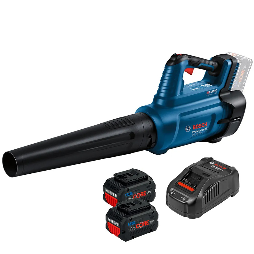 Kit Soprador de Folhas a Bateria GBL 18V-750 + 2 Baterias 18V 8Ah ProCore + Carregador GAL 1880 CV (220V) Bosch