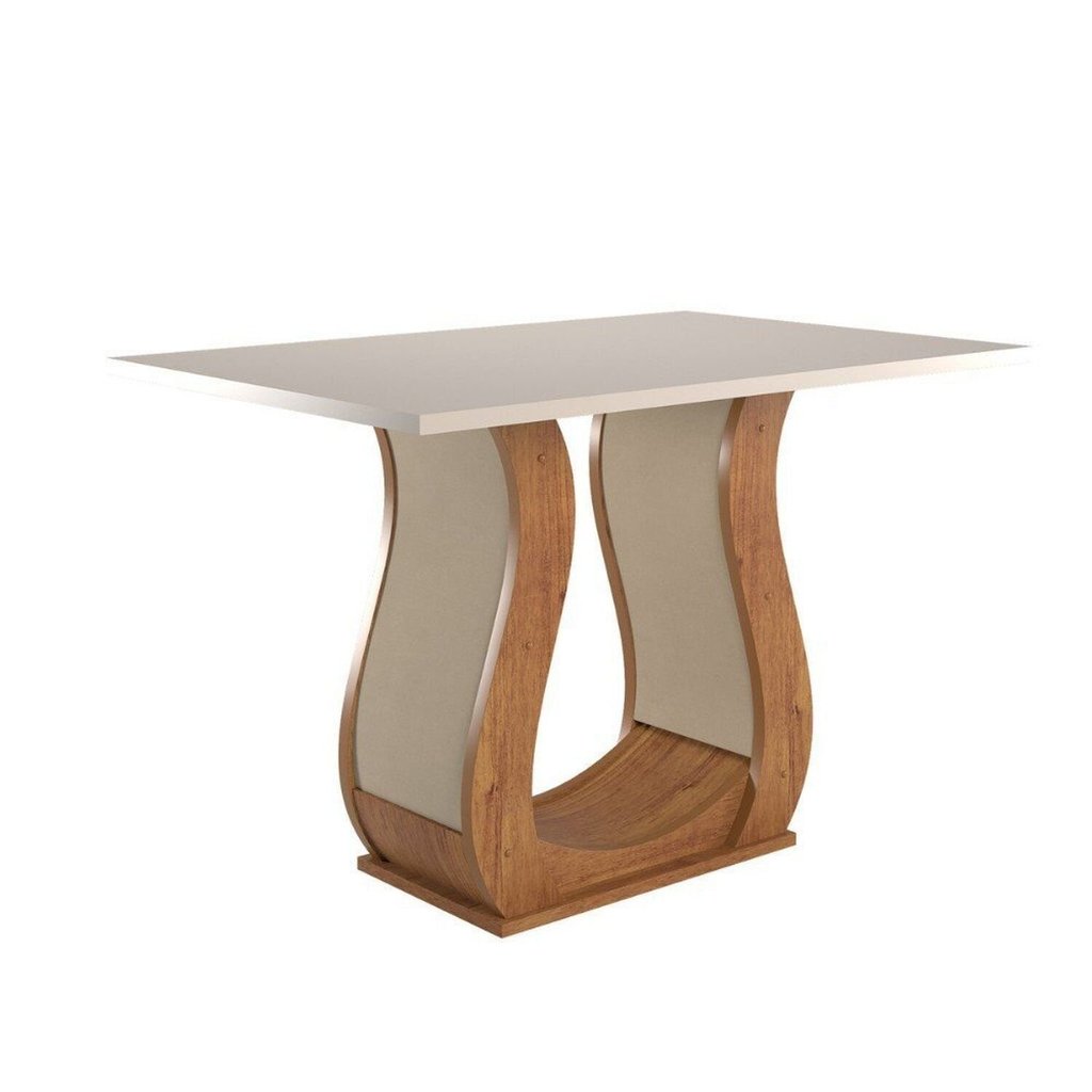 Mesa de Jantar 4 Lugares Retangular Tampo de MDP Nubia Bege/Mel/Blonde