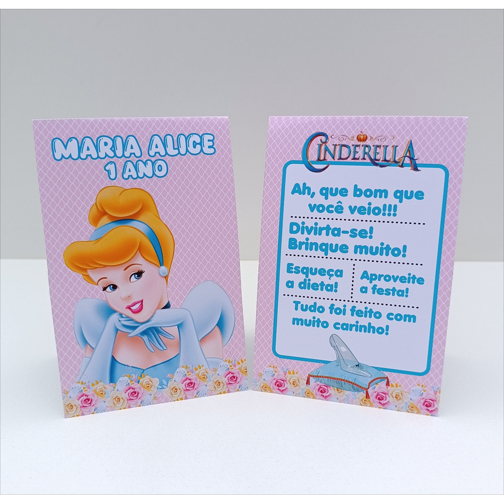 Plaquinha de Agradecimento Cinderela l Personalizados l Lembrancinha de Festa l Aniversário