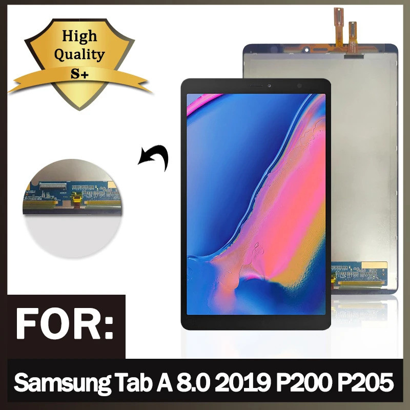 Para Samsung Tab A 8.0 2019 SM-P200 P205 Display Monitor Tela De Toque Digitador Painel Montagem Vidro P200 (Wi-Fi) P205