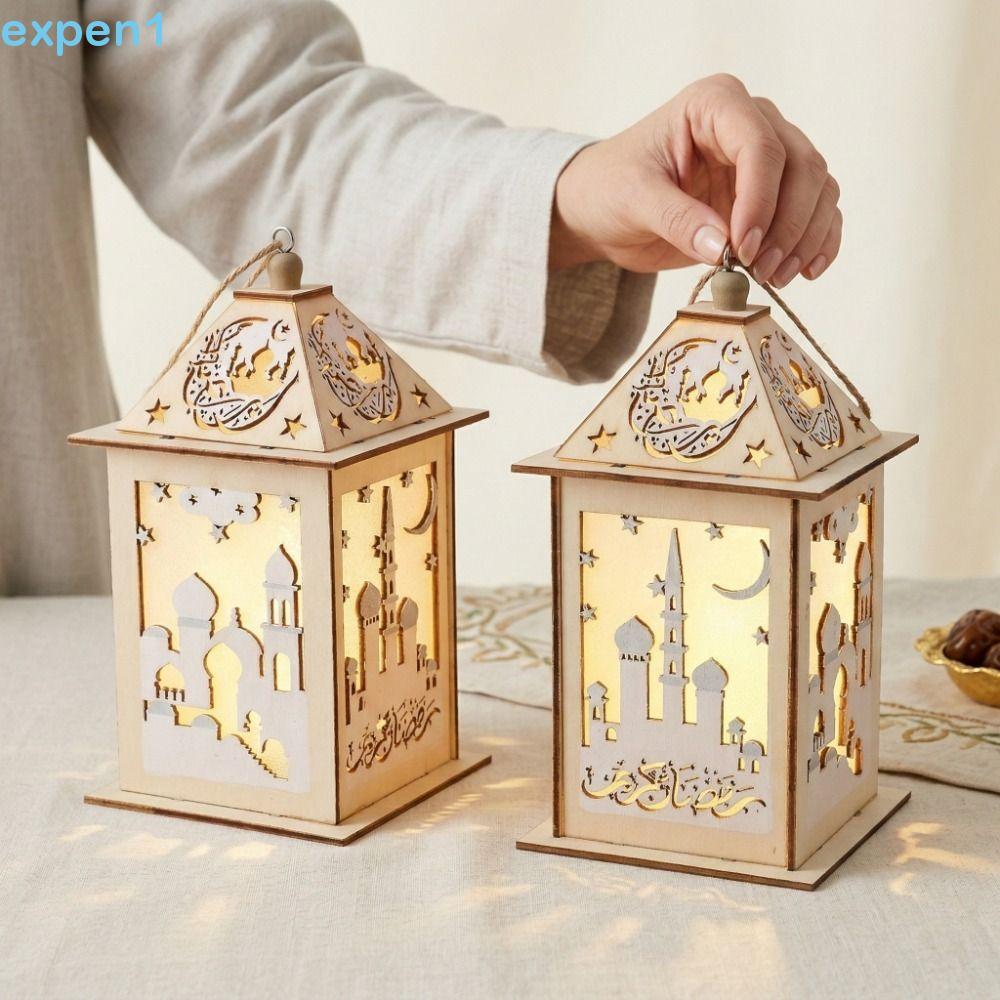 Lanterna LED EXPEN Ramadan , Oca Eid Mubarak De Vento Marroquina Com Design De Estrela Da Lua Suspensa