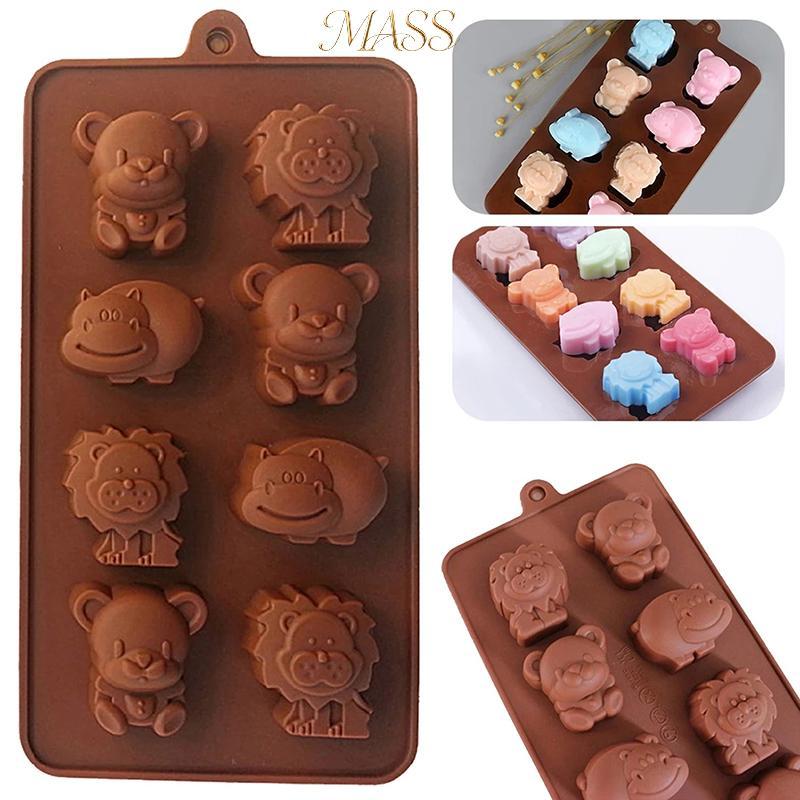 Molde De Silicone Animal Massa Hipopótamo Leão Urso Forma Chocolate Sabão Bolo DIY Utensílios De Cozinha Quente