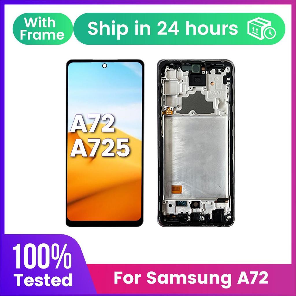 Para SAMSUNG A72 Tela LCD A725F A725 A725M A725M/DS De Toque Digitador Assembléia pantalla Com Quadro Display