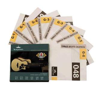 Cordas de Violão Kampa Kepma Phosphor Bronze Yellow A1CD1C, Conjunto de Cordas para Violão Folk Acústico, Cordas de Aço