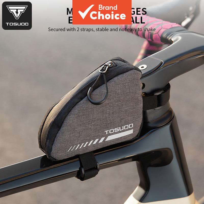 Bolsa Triangular Mini para Bicicleta TOSUOD 0.4L, Bolsa Compacta e Portátil de Tubo Superior, Bolsa de Ciclismo de Nylon