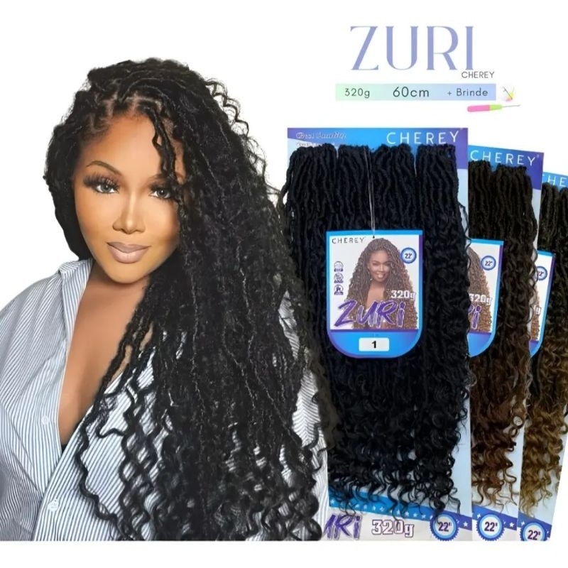 Cabelo Orgânico Foux Locs C/ Cachos Zuri p/ Crochet Braid 320g Cherey