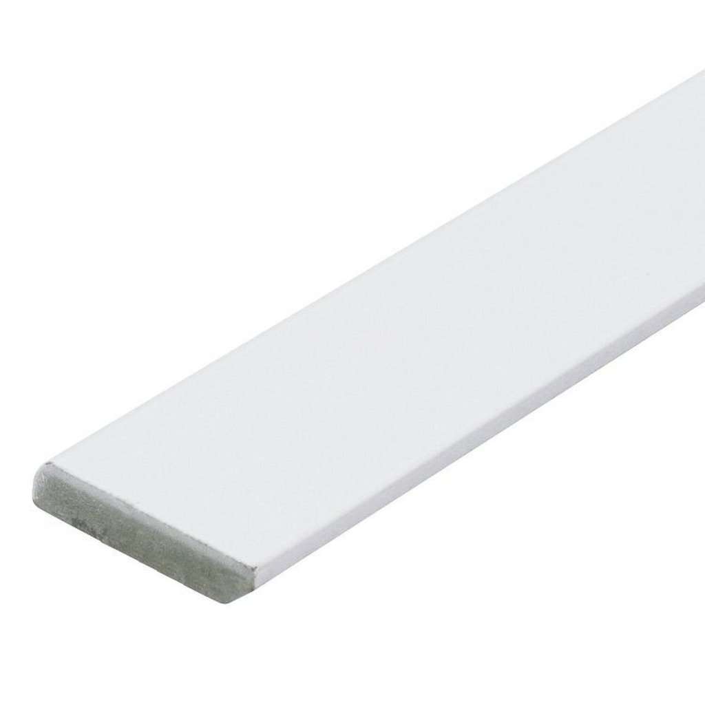 Kit com 3 Barras Rodapé de MDF 7CMX15MMX2.20m Revestido Liso 6,6m Branco Moldurama