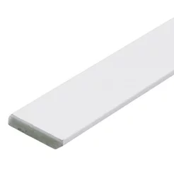 Kit com 3 Barras Rodapé de MDF 7CMX15MMX2.20m Revestido Liso 6,6m Branco Moldurama