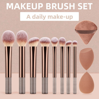 12 Pçs + 3 Esponjas Set Conjunto De Pincéis De Maquiagem Profissional - 99P