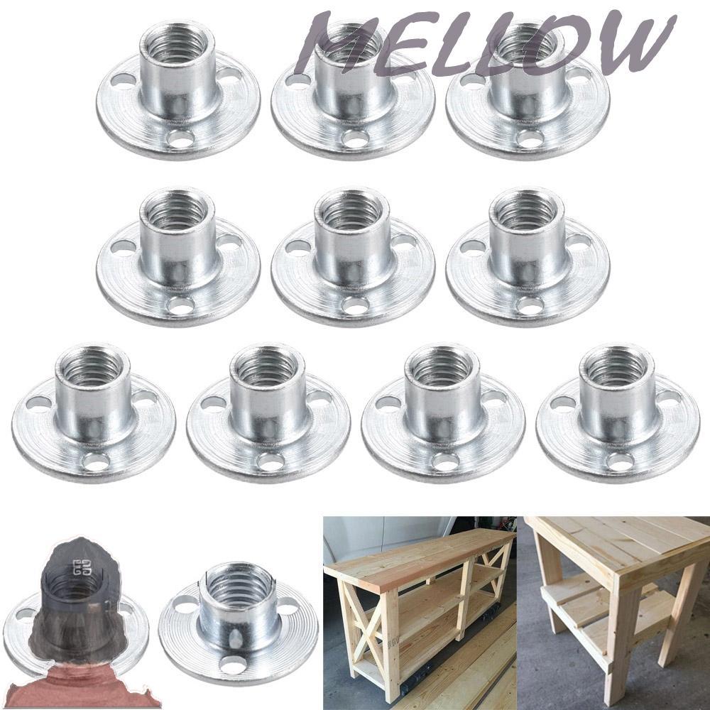 Tala De Porca De Placa De Ferro Suave , Aço Carbono M6M8M10 , 10 Peças , Porcas Em T Com Base Redonda , Acessório De Móv