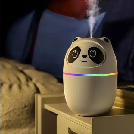 Umidificador de Ar Panda Tigre 130ml LED USB Luz Noturna Portátil para Quarto Presente