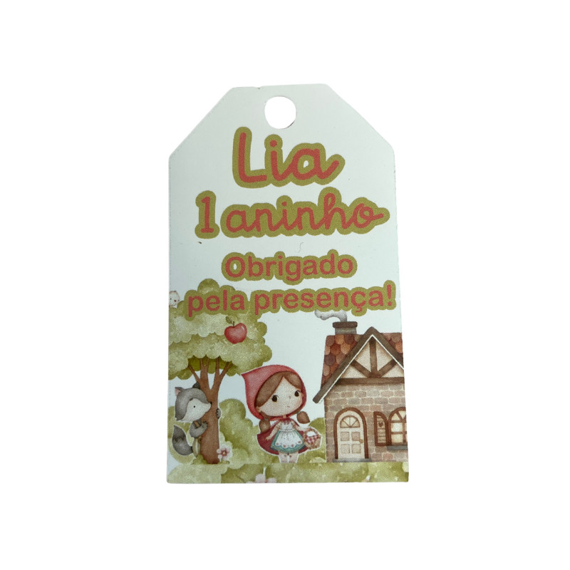 Kit 160 Tags Personalizadas para Lembrancinhas Chapeuzinho Vermelho Aquarela | Festa Infantil