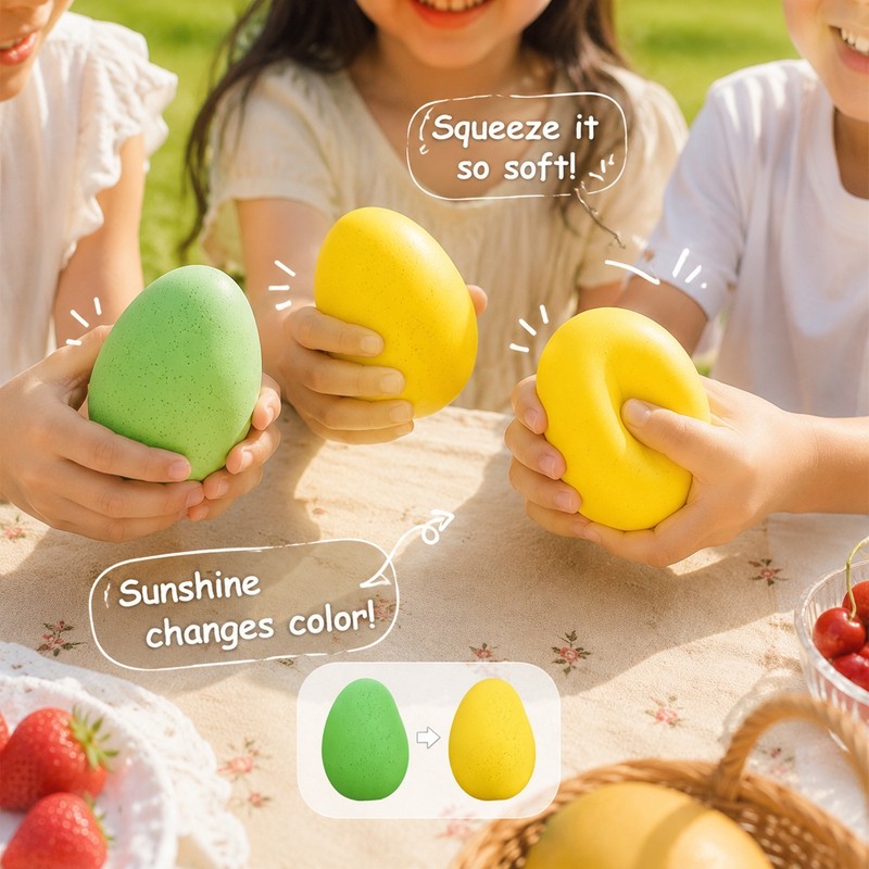 Brinquedos Moles De Morango Que Mudam De Cor , Brinquedo Térmico Sensorial Para Alívio Do Estresse De Frutas Crianças E