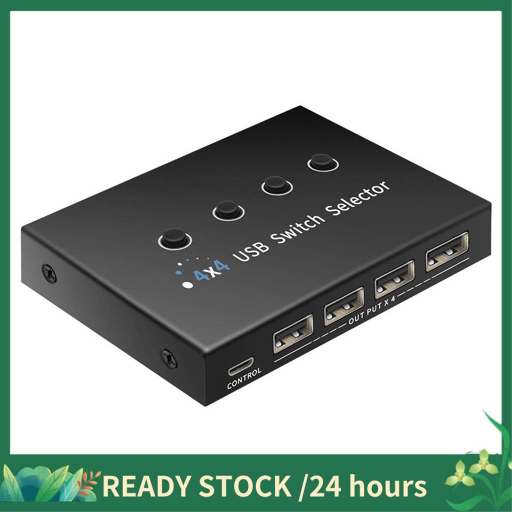 4 Em 4 Saídas KVM USB2.0 Switch Hub Adaptador USB2.0 Impressora Splitter Switcher Para PC Laptop Teclado Mouse Monitor