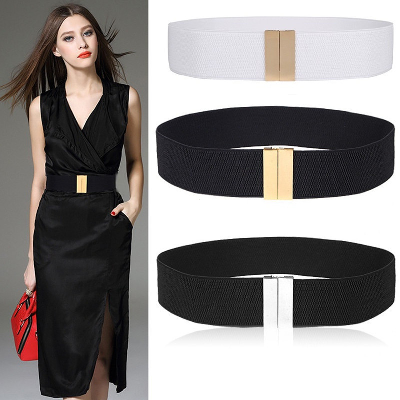Cinto Elástico Largo Vestido Cintura Esticada Feminino Acessórios Para Corpete Fivela De Metal GM001
