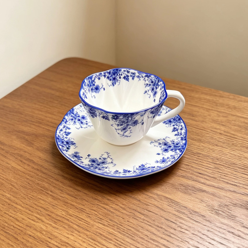 Shirley copo osso China xícara de café High-End cerâmica azul Retro casa simples europeu xícara de café 180ml